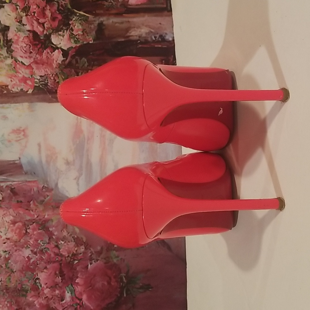 Christian Louboutin peep toe neon pink sexy heels - Picture 9 of 16